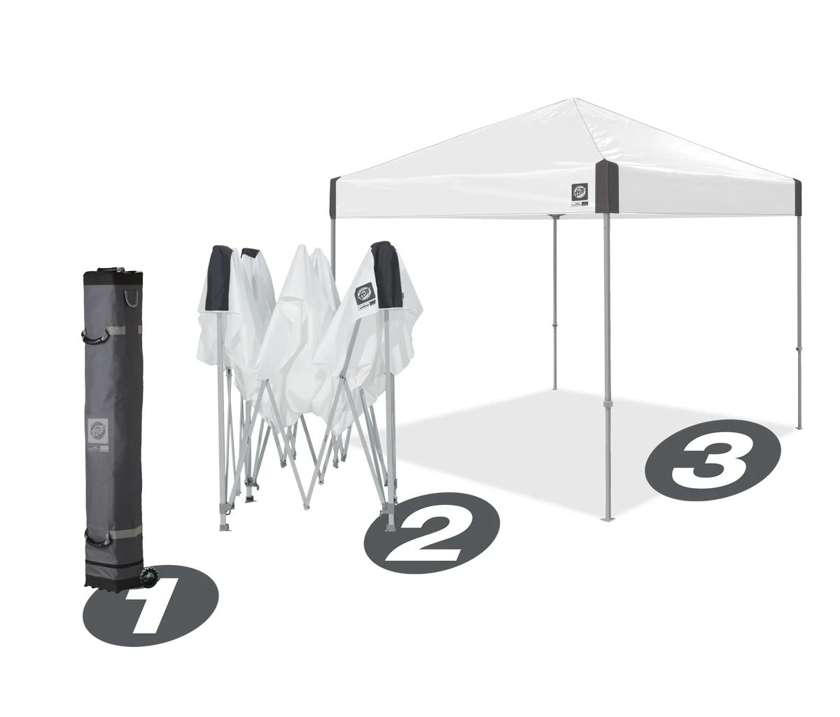 EZUP Vantage Gazebo shelter in white, Setup in 1-2-3