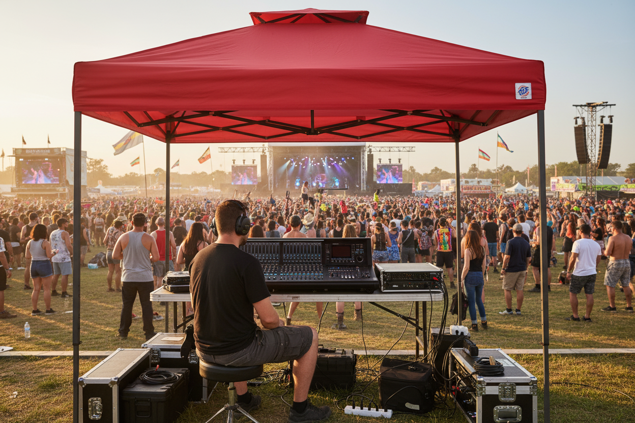E-Z up gazebos for Music festivals
