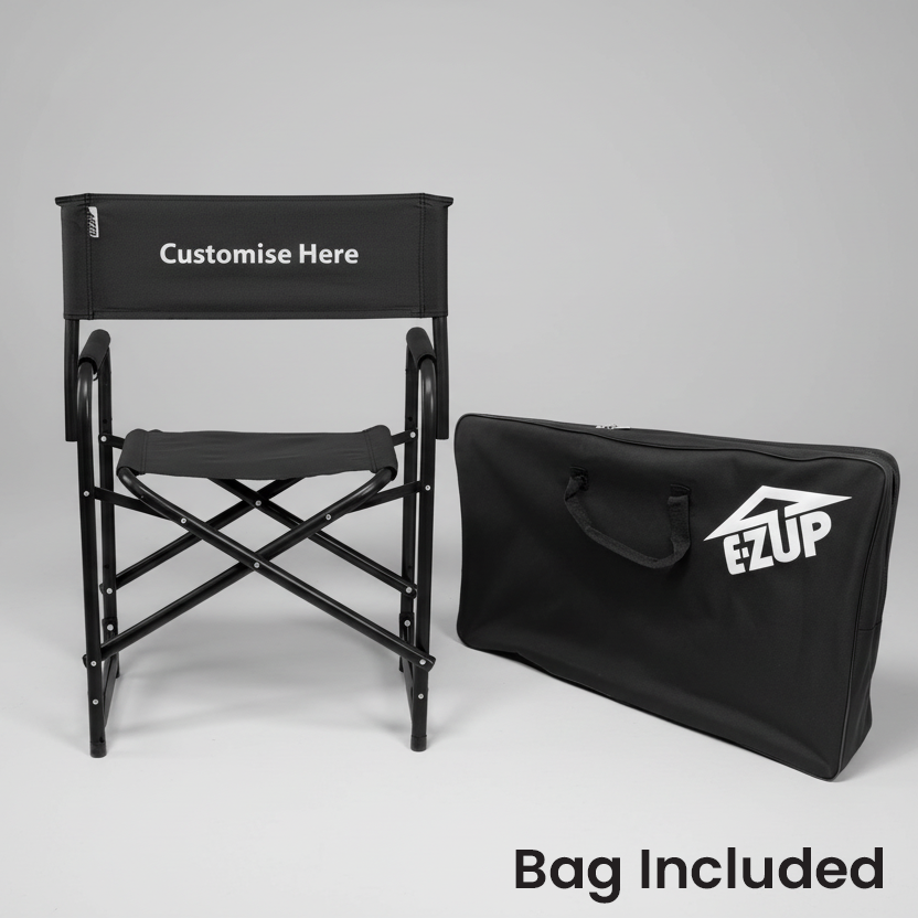 E-Z Up Directors Chair with custom printed back and matching carrying case
