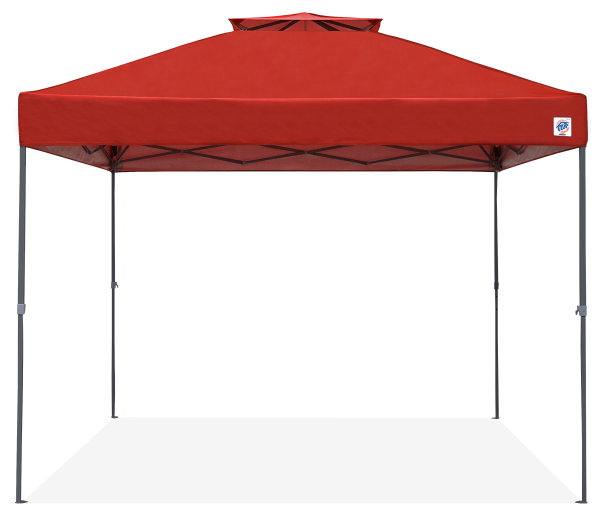 Red outdoor canopy tent on a white background