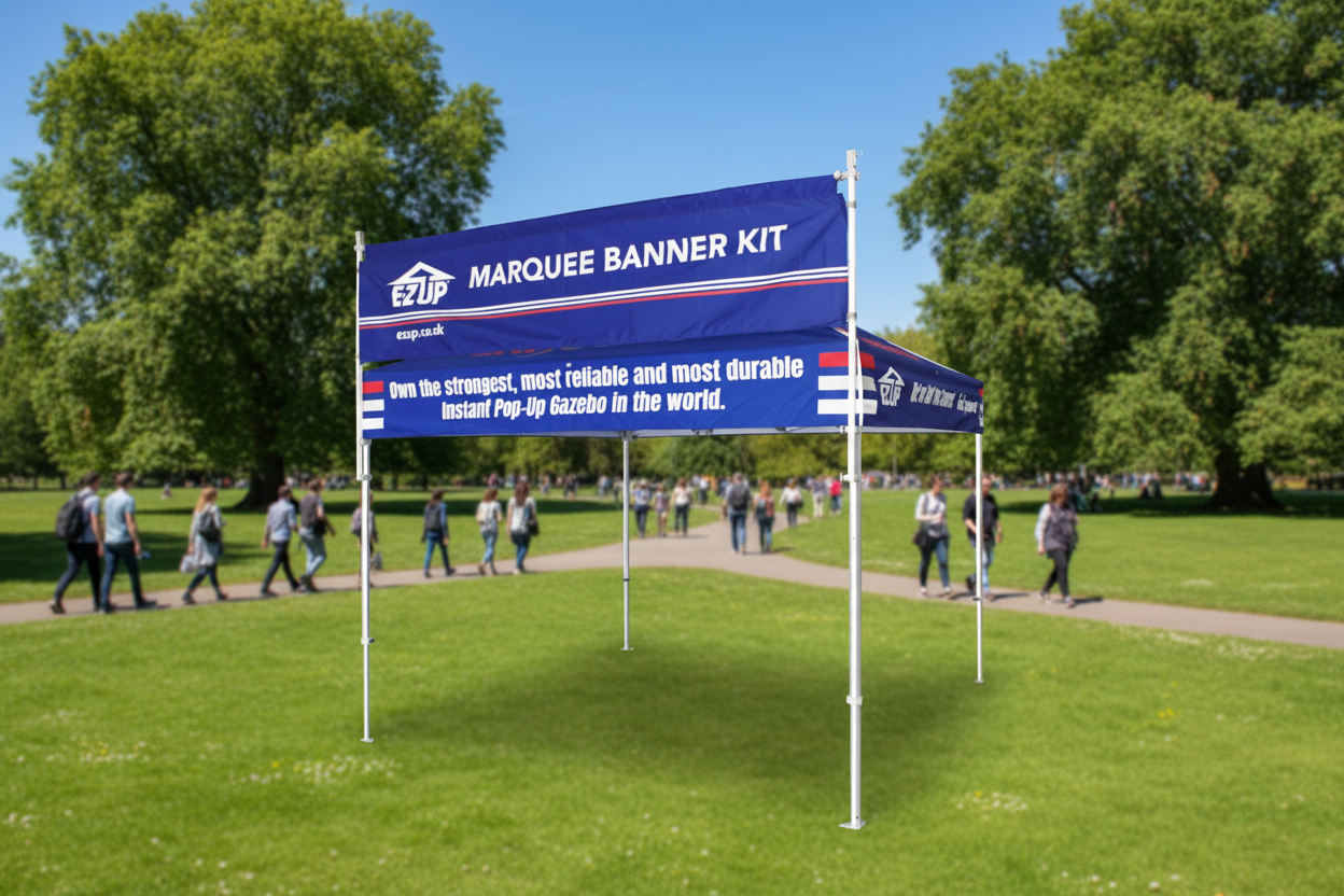 E-Z UP® Gazebo Shelter - Custom Print Marquee Banner Kit