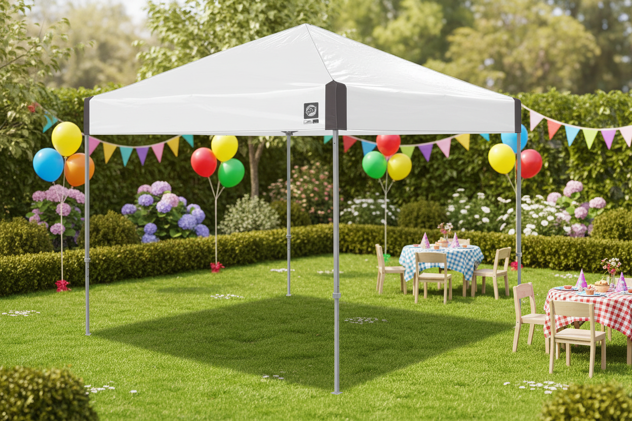 E-Z UP® White Ambassador™ Gazebo Shelter 3m x 3m